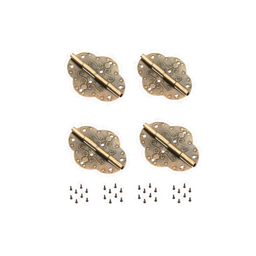 dophee 4Pcs Decorative Cabinet Hinges Antique Bronze Butterfly Hinges for Wood Box Jewelry Box Wooden Chest Doors Gift Box, 2.72