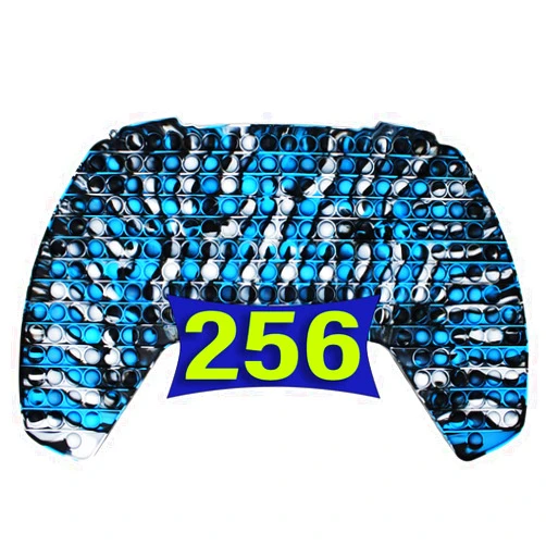 KINIA Jumbo 256 Bubbles Pop it Giant Fidget Toys Controller Sensory Fidgets Toy – Patent Pending - Tie Dye Silicone Push Bubble Stress Relief Novelty Toy (256 Pop It, Controller)
