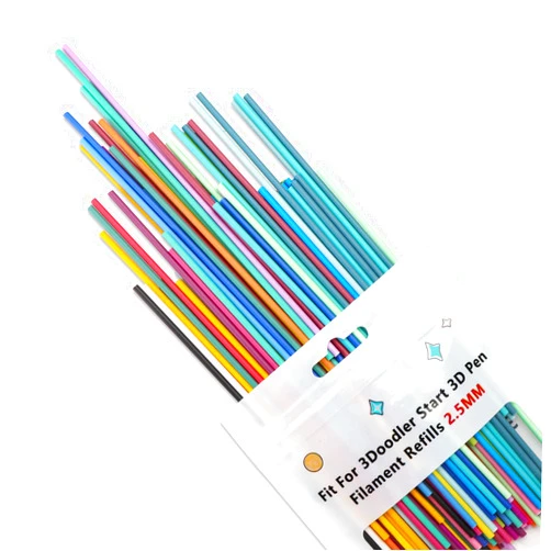 BeiJiGuang 22 Colors 3D Pen Refills for 3Doodler Start 3D Pen, Low Temperature PCL Filament 2.5 mm, Each Color 15cm x 5pcs, Total 110pcs, Only Fit for 3Doodler Start Pen