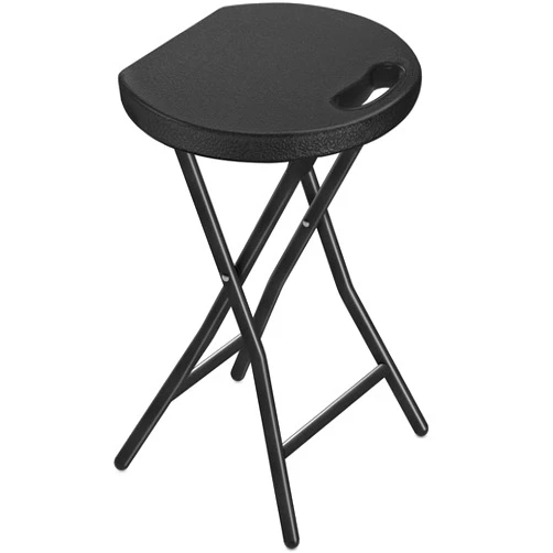 TAVR Furniture Portable Folding Chair with Handle, Heavy Duty Round Fold Stool Chair with 500lbs Capacity for Adults, 18 Inch Foldable Stool for Dorm, Kitchen, Vanity, Church and Outdoor use