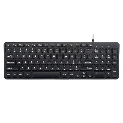 Perixx PERIBOARD-333B Wired Backlit USB Keyboard- X Type Scissor Keys - Compact 14.25x4.57 Inches - Big Print Letters - White Backlit - US English,11618