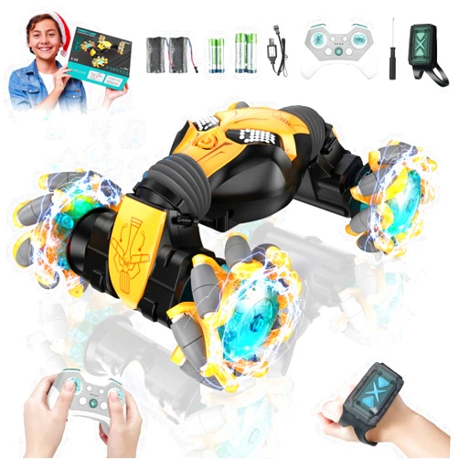 Kidstinct RC Stunt Car for Kids, RC Car Toy, Remote Control Stunt Gesture RC Car with Music, Double Sided 360 DegreeSpins and Flips Gesture Sensor Toy Cars, for 8-15 Years Boy Girl, Birthday