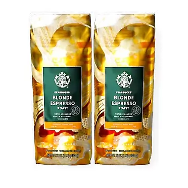 STARBUCKS BLONDE EXPRESSO WHOLE BEAN COFFEE(2-1LB BAGS)