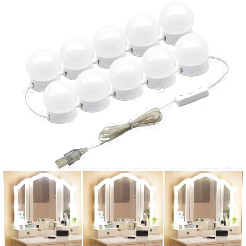 LilyFantasy LED Vanity Lights for Mirror, Hollywood Style LED Vanity Mirror Lights with 10 Dimmable Bulbs, Mirror Lights for Makeup Table Dressing Room