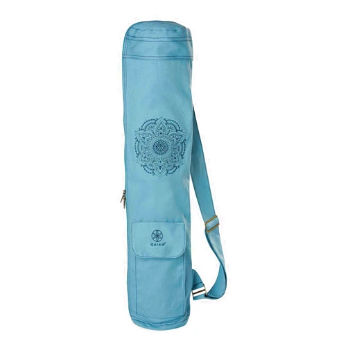 Gaiam Cargo Yoga Mat Bag, Full-Zipper Yoga Mat Carrier with Adjustable Strap, Front & Exterior Phone Pocket with Earbuds Slit, Stylish & Functional Fitness Mat Holder for Women & Men