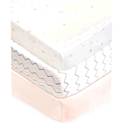 American Baby Company 3 Pack 100% Natural Cotton Fitted Crib Sheets 52