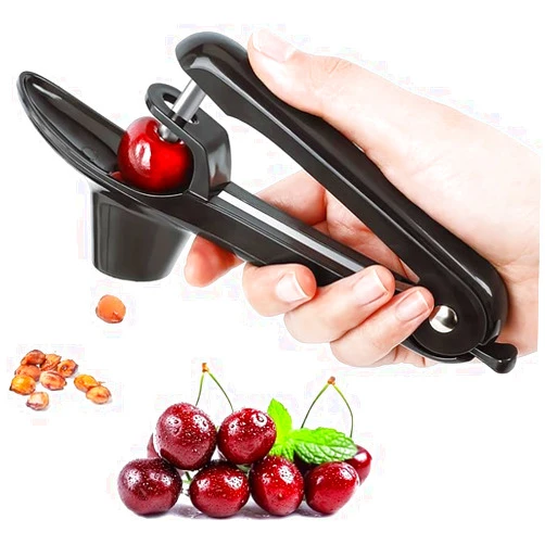 EKeSa Cherry pitter Heavy stainless steel olive pitter tool for making cherry jam (black)