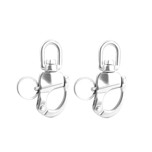 Yetaha 2 Pack Swivel Eye Snap Shackle, Quick Release Bail Rigging Boat Stainless Steel Clip for Sailboat Spinnaker Halyard