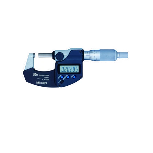 Mitutoyo 293-340-30 Digital Micrometer, Inch/Metric, Ratchet Stop, 0-1