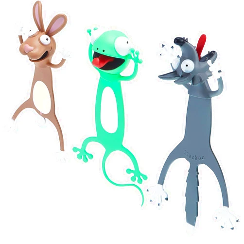 Outus 3 Pieces 3D Cartoon Animal Bookmark Wacky Animal Bookmark Set for Kids Cute Squashed Animals Bookmarks for Kids and Students, Reading Presents, Party Favors