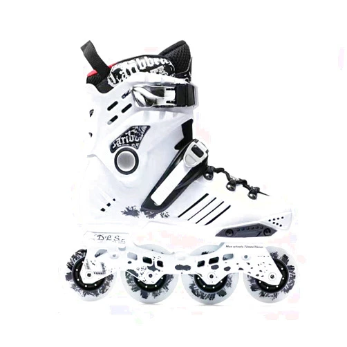 BRFDC Roller Blades Skates Roller Blades for Adult Inline Skate Shoes Single Row for Women and Men Professional Inline Speed Skating Shoes Beginner Sports Outdoors Fitness (Color : White, Size : 39)