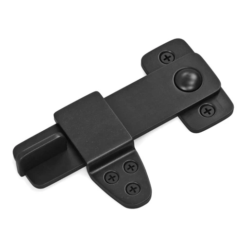 Nordstrand Barn Door Latch - Shed Door Latch - Sliding Barn Door Latches and Catches - Barn Door Lock - Black Wrought Iron Rustic Flip Latch Hardware Kit for Double Doors, Garden Gate, Cabinet, Bar, Pantry