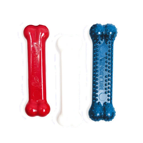 Nylabone Original Bone Power Chew Toy for Dogs, Durable Dog Toys for Aggressive Chewers, Peanut Butter Flavor, Small - Up to 25 Ibs, 3 Pack