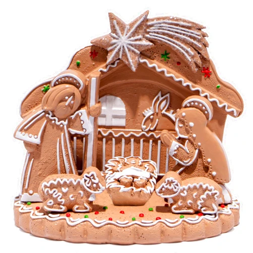 Hodao Christmas Nativity Sets Indoor Xmas Gingerbread Nativity Sets Decoration Christmas Nativity Set Decor Holy Family Gingerbread Nativity Scene for Decor Gifts - Christmas Party Home Decor