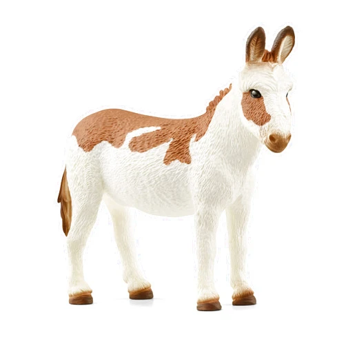 Schleich Farm World American Spotted Donkey Animal Figurine - Highly Detailed and Durable Farm Animal Toy, Fun and Educational Play for Boys and Girls, Gift for Kids Ages 3+, Multicolor, 2.5 inch