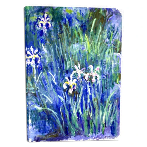 Wieco Art Canvas Print Wall Art Irises by Claude Monet Oil Paintings Reproduction Landscape Pictures Artwork on Canvas Art for Living Room Decorations and Wall Decor
