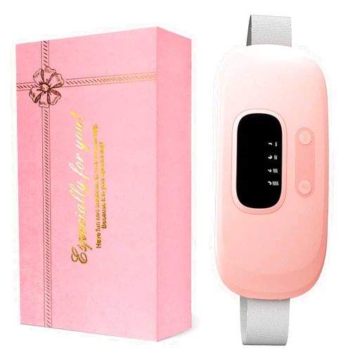 Lilampts Portable Cordless Fast Heating Pad, Electric Waist Belt Device with 4 Heat Levels and 4 Massage Modes, Back or Belly Heating Pad for Women and Girl, Pink Christmas Gift for Girlfriend