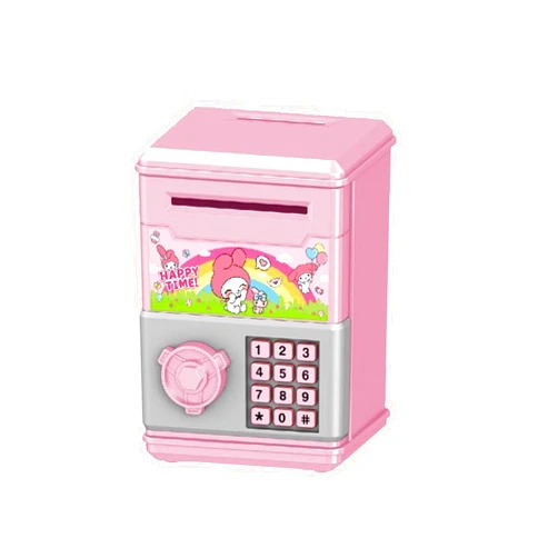 FUAN Kawaii Mini Piggy Bank for Boys Girls, Kids Money Saving Box Money Safe,Suitable, Birthday Gifts (melod)
