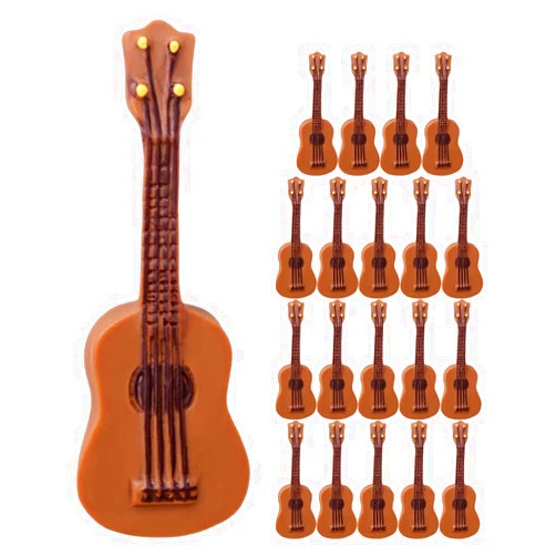 LOGOFUN 20pcs Mini Guitar Model Dollhouse Miniature Instrument Crafts Resin Tiny Musical Instruments for Dollhouse Accessories