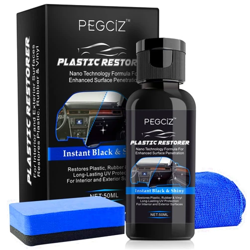 GNAPY Car Plastic Restorer for Bringing Rubber, Vinyl and Plastic 50ML Car Plastic Revitalizing Coating Agent Prevents Drying Aging for Cars Truck Motorcycle