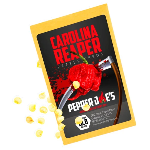 Pepper Joe's Pepper Joe’s Carolina Reaper Seeds – Pack of 10+ World’s Hottest Chili Pepper Seeds – USA Grown – Premium Non-GMO Carolina Reaper Seeds for Planting