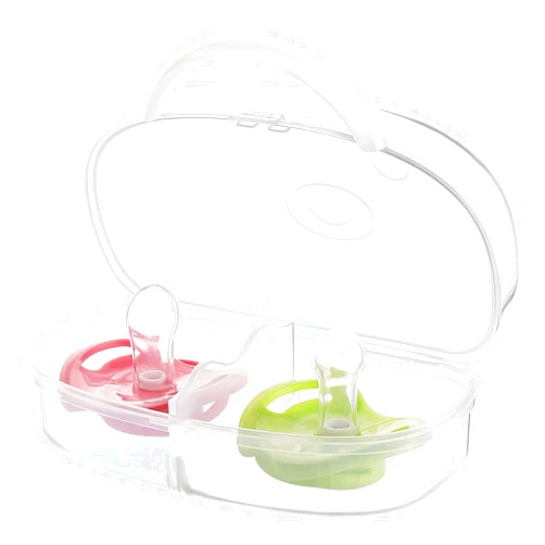 Accmor Pacifier Case, Pacifier Container Can Storage 2 Pacifiers, Baby Pacifier Holder Case for Travel, BPA Free,Transparent