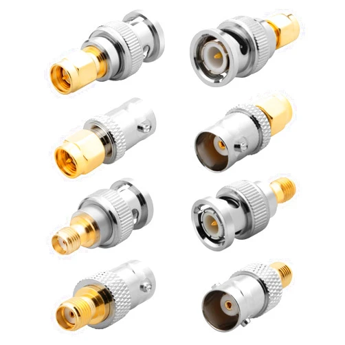 Anina 8-Pack SMA to BNC Adapter Kit 50 Ohm RF Coaxial Connectors Gold Plated Brass Complete Male/Female Set for RF Radio, Antenna, TV, Test Equipment