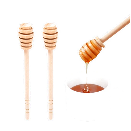 DESIOLE Wooden Honey Mixing Stirrer, 2Pcs 6 Inch Honey Dipper Sticks Honey Spoon