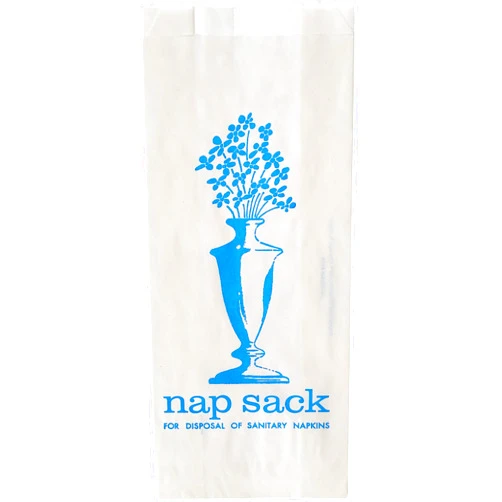 Bagcraft Papercon 300314 Sanitary Disposable Bag with Blue Ink Printed,