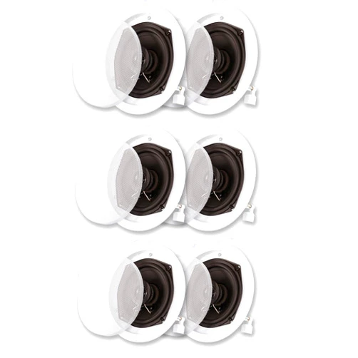 Acoustic Audio by Goldwood Acoustic Audio R191 in Ceiling/in Wall Speaker 3 Pair Pack 2 Way Home Theater 1200 Watt R191-3PR