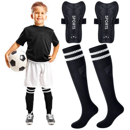 Syhood Soccer Shin Guards and Socks for Toddler Kids Youth, Lightweight Soccer Shin Pads Protective Defender Gear for 3-5, 5-10, 10-15 Years Old Children Teen Boys Girls Sports Game
