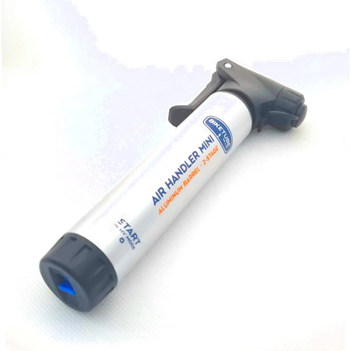 BIKETUBE Brand Air Handler Mini Bike Pump | Two-Stage Pumping | Bicycle Accessories | Aluminum Barrel | Fits Presta and Schrader Valves | High Volume and High Pressure