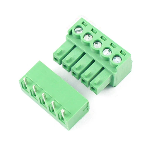 DBParts 10 Sets 5-Pin (5 Pole) 3.81mm Pitch Angle Screw Terminal Block Connector Panel PCB Mount DIY