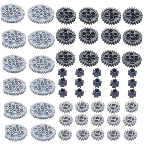 ASTEM 54PCS Technic-Parts 8,16,24,and 40 Tooth Gears（Random Colour.）