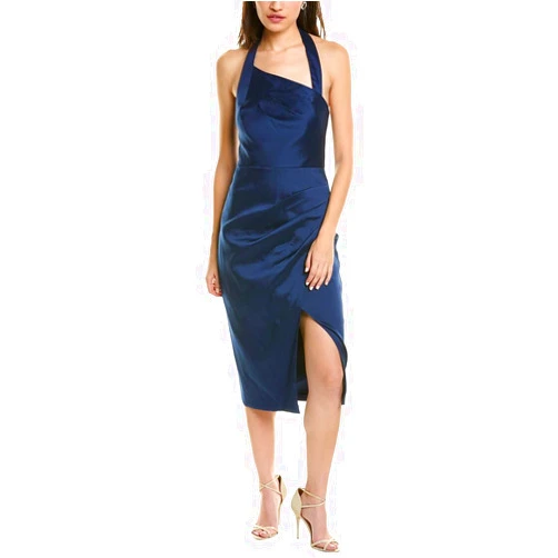Aidan Mattox Mikado Halter Sheath Dress