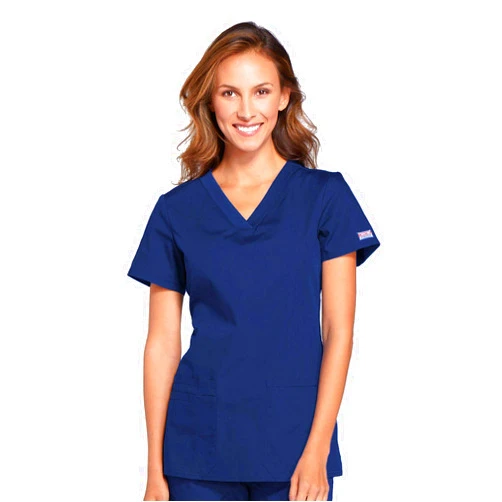 Cherokee V-Neck Womens Scrubs Top Workwear Originals with Rib-Knit Back Panels WW645