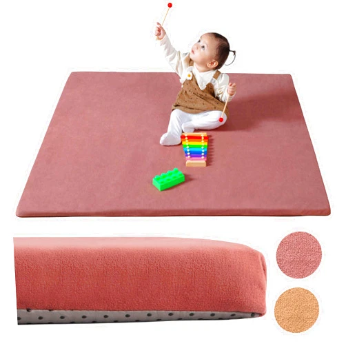 Primica Padded Baby Play Mat for Floor with Plush Fabric - Soft Foam Baby Floor Play Mat for Comfort and Safety - Ideal Floor Mat for Baby Playrooms and Nurseries (Rust)