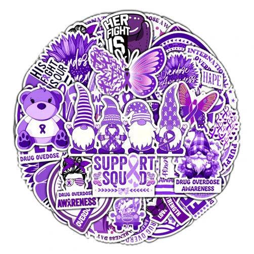 BIGZORO Pack 50 PCS Drug Overdose Awareness Stickers Decorative Car Bumper Water Bottles Bicycle Laptop Bike Window Vinyl Decals Waterproof Accessories for Inspirational Label