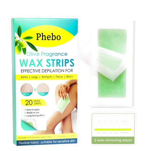 Wax Strips -Facial Hair Removal for Women, Wax Strips for Hair Removal Hair Remover Wax Kit for Hypoallergenic All Skin Types, Face,Legs, Arms, Armpits, Bikini, Green