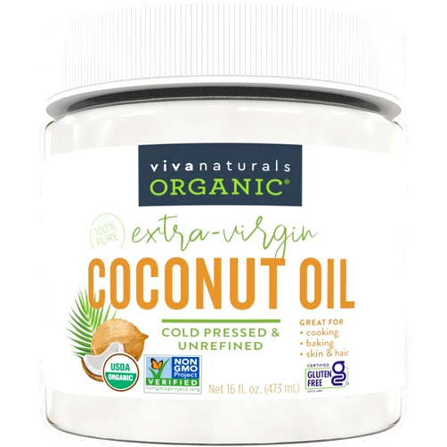Viva Naturals Organic Coconut Oil - Unrefined, Cold-Pressed Extra Virgin Coconut Oil, USDA Organic and Non-GMO Cooking Oil, Great as Hair Oil and Skin Oil, 16 fl oz