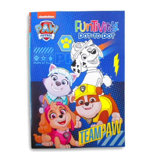 Generic Pup Patrol Dot to Dot Activity Book for Children - Marshall Skye ''Team Paw'' Connect The Dot - 64 Pages