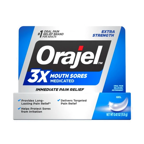Orajel 3X for Mouth Sores: Maximum Strength Gel Tube 0.42oz- from #1 Oral Pain Relief Brand