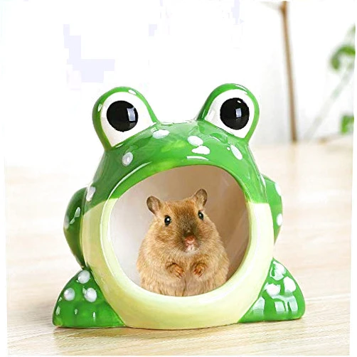 CHUQIANTONG Ceramic Hamster Hideout Small Animal House Critter Bath, Ideal for Dwarf Hamsters and Gerbils, Pet Hideout Hut Cave