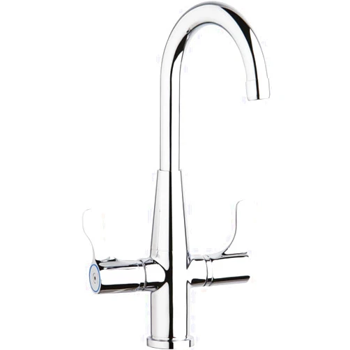 Elkay LKD2223C Deck Mount Faucet with Gooseneck Spout and Twin Lever Handles