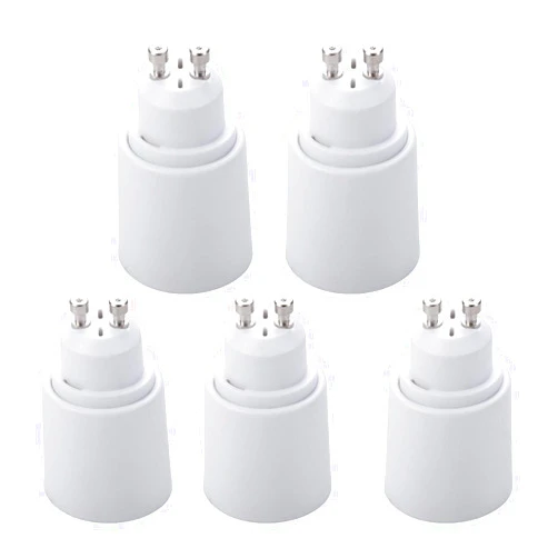 Xinyixing GU10 to E26/E27 Light Sockets Adapter, Light Bulb Socket, Bulb Base Adapter, Converters Lamp Holder, Converts GU10 Pin Base Fixture to E26/E27 Standard Screw-in Socket (Pack of 5)