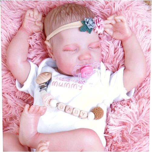 Milidool Lifelike 18-Inch Reborn Baby Girl Doll Realistic Baby Dolls Girl Cloth Body Silicone Newborn Baby Dolls That Look Real Toy for Kids 3+
