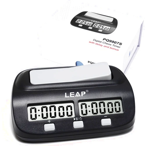 LEAP Chess Clock Digital Chess Timer Professional for Board Games Timer with Alarm Function Black (Official Store)