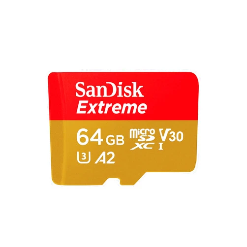 SanDisk 64GB Extreme microSDXC UHS-I Memory Card with Adapter - Up to 170MB/s, C10, U3, V30, 4K, 5K, A2, Micro SD Card - SDSQXAH-064G-GN6MA
