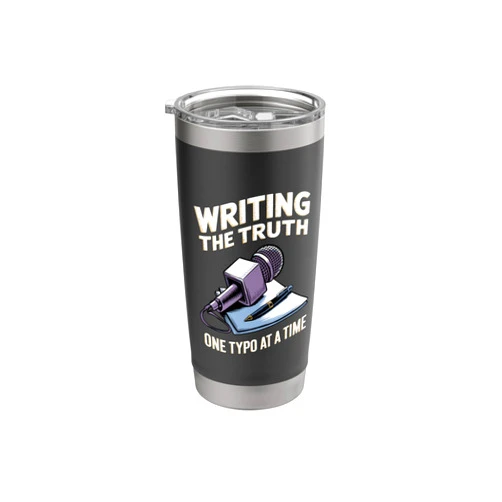 Journalism Author Microphone Writing News Reporter Writing Truth Journalists News Anchor Writer Journalist Stainless Steel Insulated Tumbler