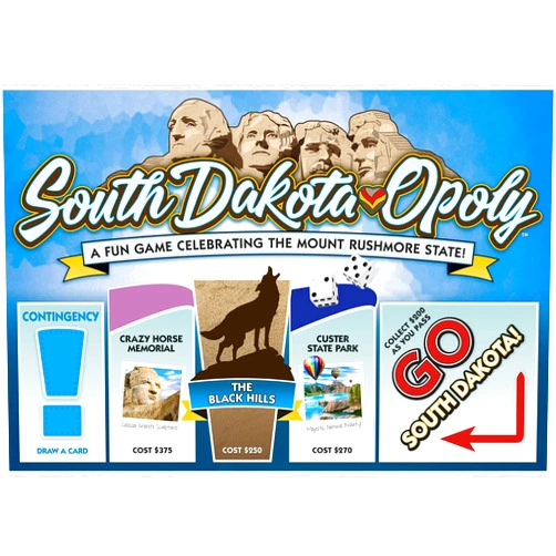 Late for the Sky South Dakota Opoly Board Game Mount Rushmore State